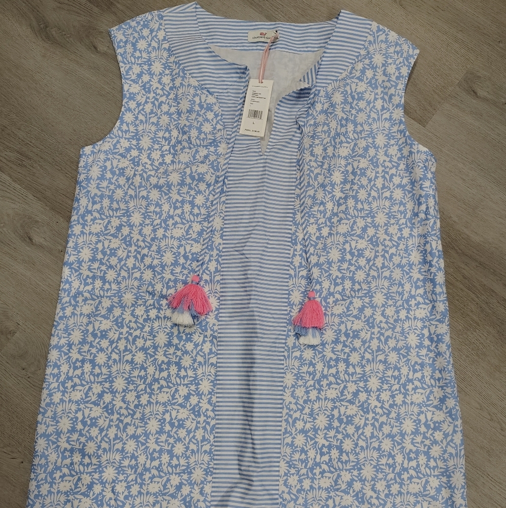 Vineyard Vines Otomi Border Tunic Dress Size Large